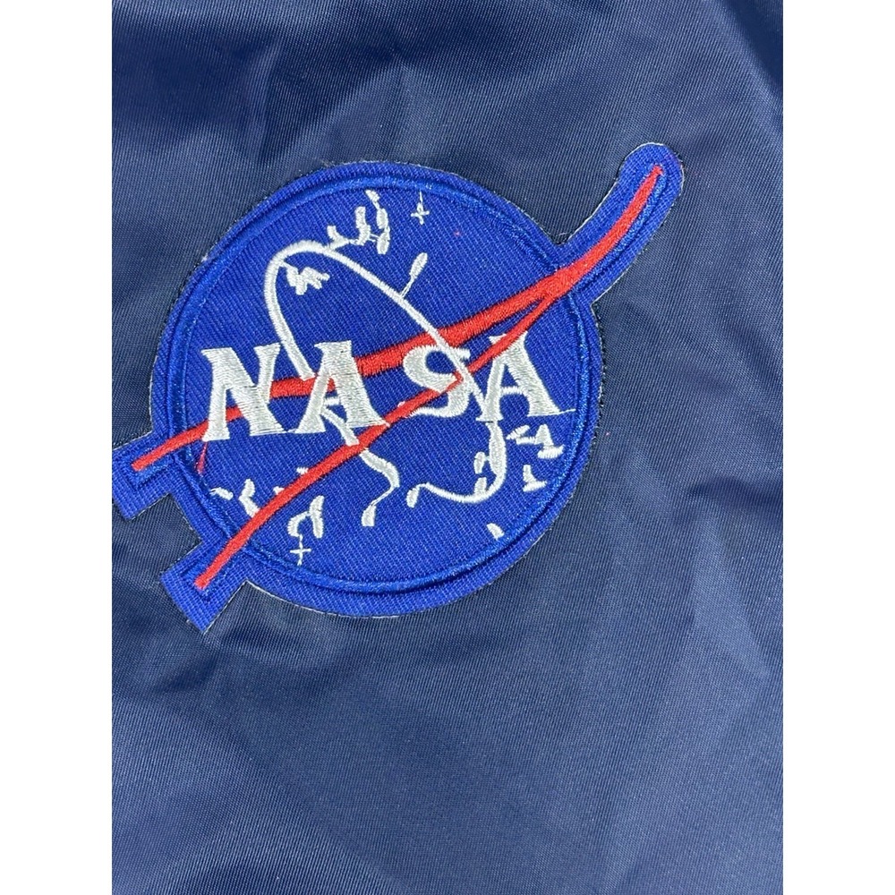 NASA Space Shuttle Bomber Jacket ASSTSERIES Militare Navy Youth L - Picture 4 of 6